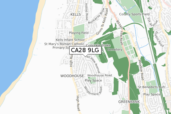 CA28 9LG map - small scale - OS Open Zoomstack (Ordnance Survey) CA28 9LG map - small scale - OS Open Zoomstack (Ordnance Survey)
