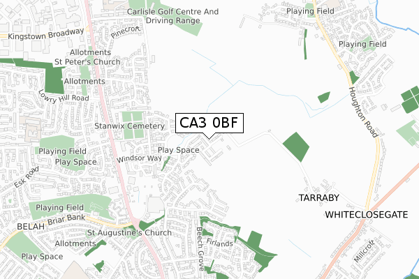CA3 0BF map - small scale - OS Open Zoomstack (Ordnance Survey)