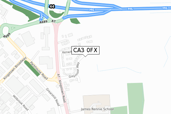 CA3 0FX map - large scale - OS Open Zoomstack (Ordnance Survey)