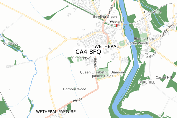 CA4 8FQ map - small scale - OS Open Zoomstack (Ordnance Survey)