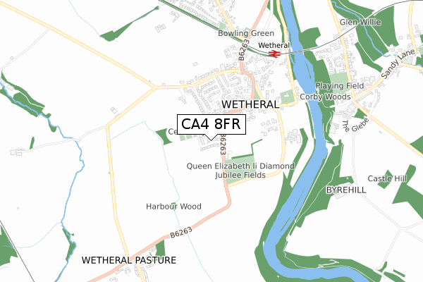 CA4 8FR map - small scale - OS Open Zoomstack (Ordnance Survey)