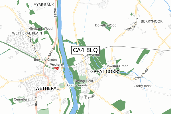 CA4 8LQ map - small scale - OS Open Zoomstack (Ordnance Survey)