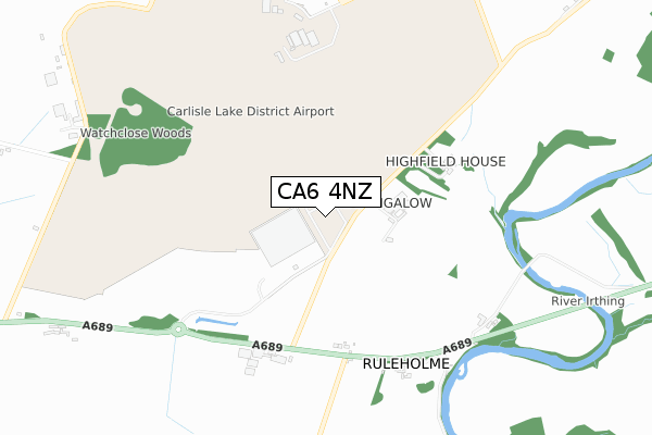 CA6 4NZ map - small scale - OS Open Zoomstack (Ordnance Survey)