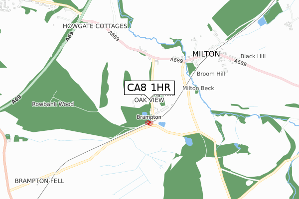 CA8 1HR map - small scale - OS Open Zoomstack (Ordnance Survey)