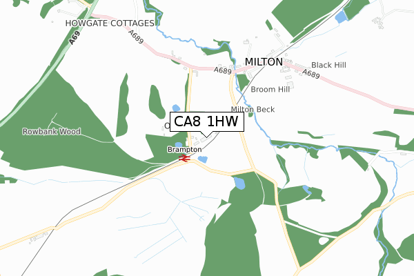 CA8 1HW map - small scale - OS Open Zoomstack (Ordnance Survey) CA8 1HW map - small scale - OS Open Zoomstack (Ordnance Survey)