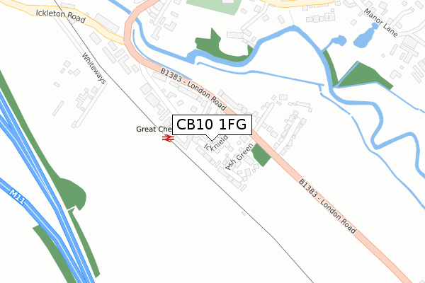 CB10 1FG map - large scale - OS Open Zoomstack (Ordnance Survey)