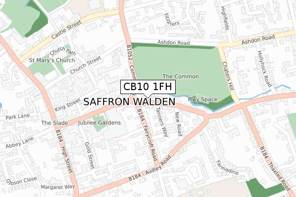 CB10 1FH map - large scale - OS Open Zoomstack (Ordnance Survey)