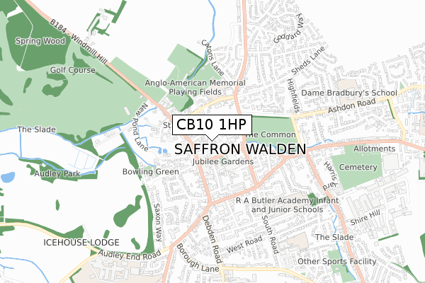 CB10 1HP map - small scale - OS Open Zoomstack (Ordnance Survey)