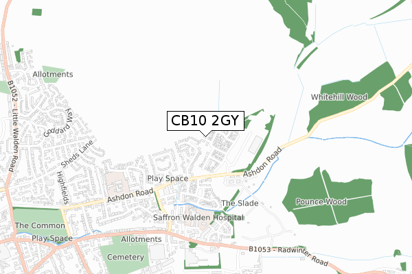 CB10 2GY map - small scale - OS Open Zoomstack (Ordnance Survey)