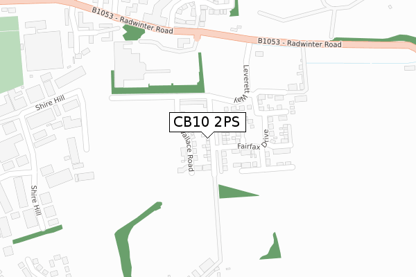 CB10 2PS map - large scale - OS Open Zoomstack (Ordnance Survey)
