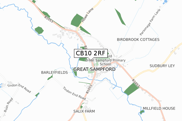 CB10 2RF map - small scale - OS Open Zoomstack (Ordnance Survey)