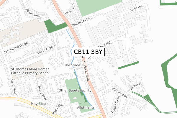 CB11 3BY map - large scale - OS Open Zoomstack (Ordnance Survey)