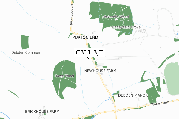 CB11 3JT map - small scale - OS Open Zoomstack (Ordnance Survey)