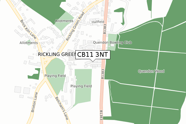 CB11 3NT map - large scale - OS Open Zoomstack (Ordnance Survey)