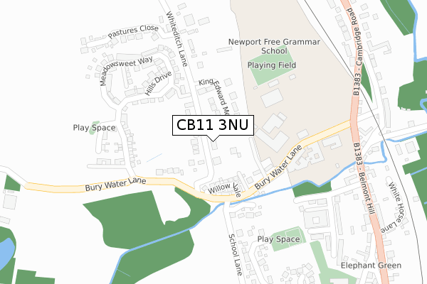 CB11 3NU map - large scale - OS Open Zoomstack (Ordnance Survey)