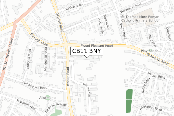 CB11 3NY map - large scale - OS Open Zoomstack (Ordnance Survey)