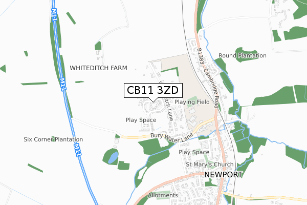 CB11 3ZD map - small scale - OS Open Zoomstack (Ordnance Survey) CB11 3ZD map - small scale - OS Open Zoomstack (Ordnance Survey)