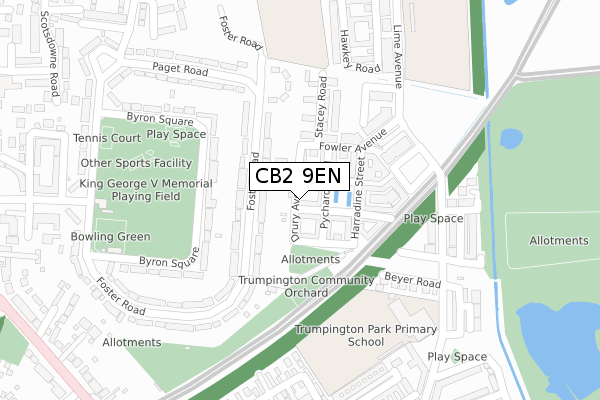 CB2 9EN map - large scale - OS Open Zoomstack (Ordnance Survey)