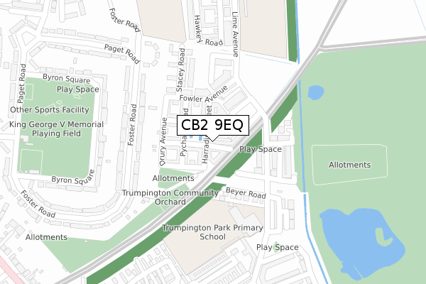 CB2 9EQ map - large scale - OS Open Zoomstack (Ordnance Survey)