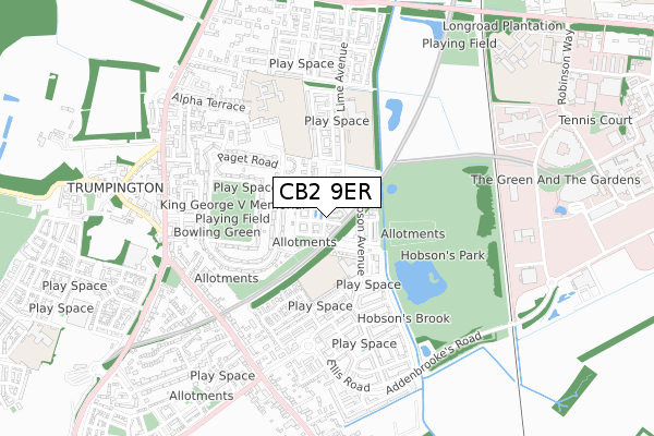 CB2 9ER map - small scale - OS Open Zoomstack (Ordnance Survey)