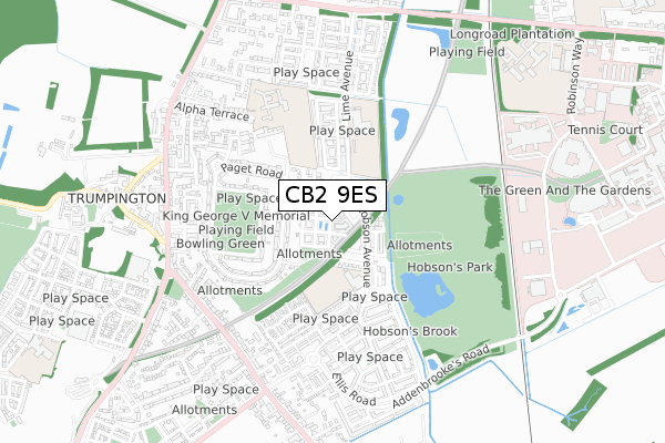 CB2 9ES map - small scale - OS Open Zoomstack (Ordnance Survey)