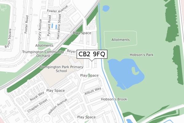 CB2 9FQ map - large scale - OS Open Zoomstack (Ordnance Survey)