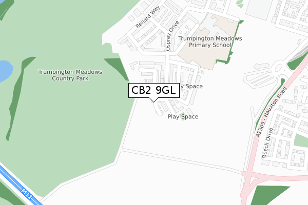 CB2 9GL map - large scale - OS Open Zoomstack (Ordnance Survey)