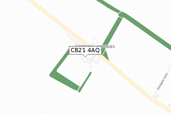 CB21 4AQ map - large scale - OS Open Zoomstack (Ordnance Survey)