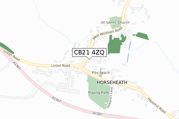 CB21 4ZQ map - large scale - OS Open Zoomstack (Ordnance Survey)