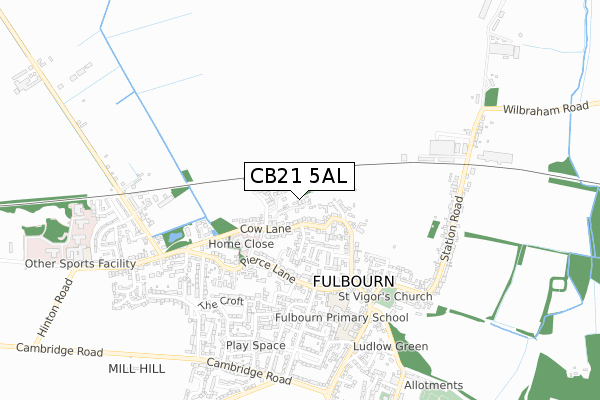 CB21 5AL map - small scale - OS Open Zoomstack (Ordnance Survey) CB21 5AL map - small scale - OS Open Zoomstack (Ordnance Survey)