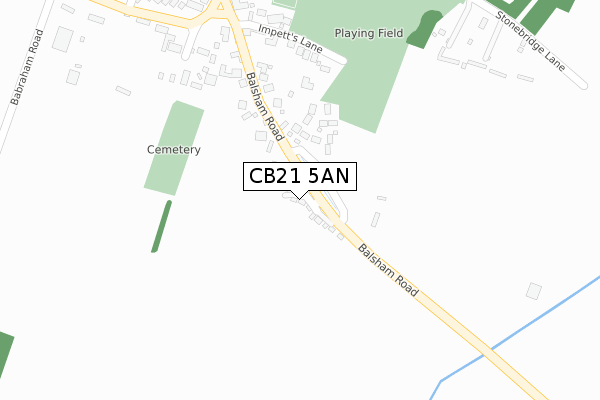 CB21 5AN map - large scale - OS Open Zoomstack (Ordnance Survey) CB21 5AN map - large scale - OS Open Zoomstack (Ordnance Survey)