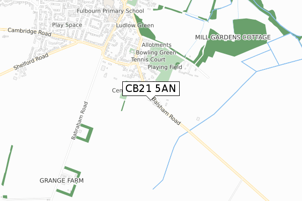 CB21 5AN map - small scale - OS Open Zoomstack (Ordnance Survey) CB21 5AN map - small scale - OS Open Zoomstack (Ordnance Survey)