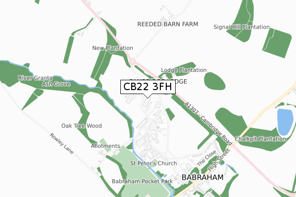 CB22 3FH map - small scale - OS Open Zoomstack (Ordnance Survey) CB22 3FH map - small scale - OS Open Zoomstack (Ordnance Survey)