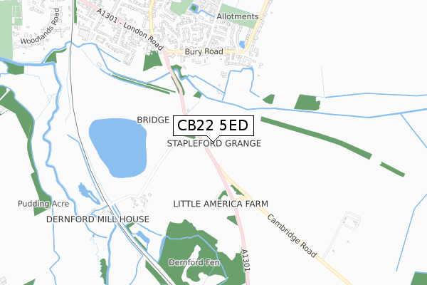 CB22 5ED map - small scale - OS Open Zoomstack (Ordnance Survey) CB22 5ED map - small scale - OS Open Zoomstack (Ordnance Survey)
