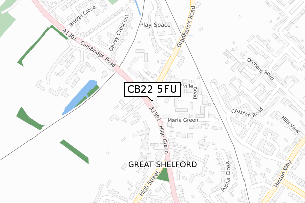CB22 5FU map - large scale - OS Open Zoomstack (Ordnance Survey) CB22 5FU map - large scale - OS Open Zoomstack (Ordnance Survey)