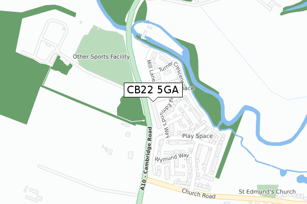 CB22 5GA map - large scale - OS Open Zoomstack (Ordnance Survey) CB22 5GA map - large scale - OS Open Zoomstack (Ordnance Survey)