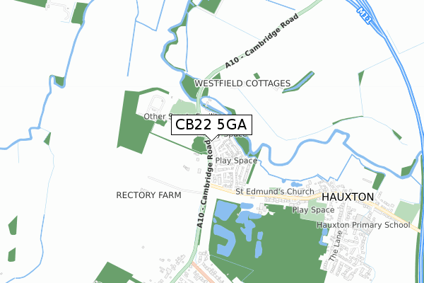CB22 5GA map - small scale - OS Open Zoomstack (Ordnance Survey) CB22 5GA map - small scale - OS Open Zoomstack (Ordnance Survey)