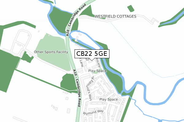 CB22 5GE map - large scale - OS Open Zoomstack (Ordnance Survey) CB22 5GE map - large scale - OS Open Zoomstack (Ordnance Survey)