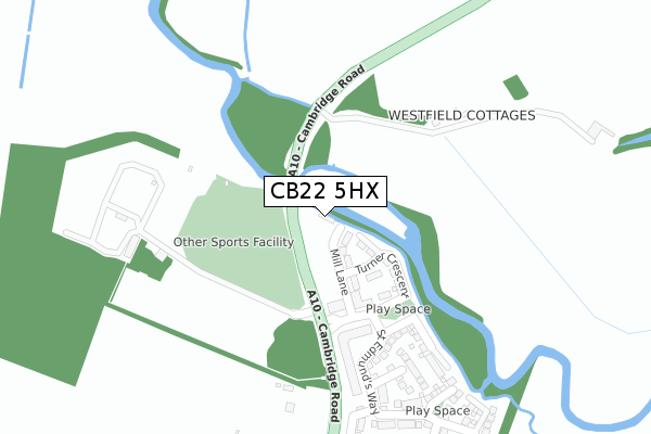 CB22 5HX map - large scale - OS Open Zoomstack (Ordnance Survey) CB22 5HX map - large scale - OS Open Zoomstack (Ordnance Survey)