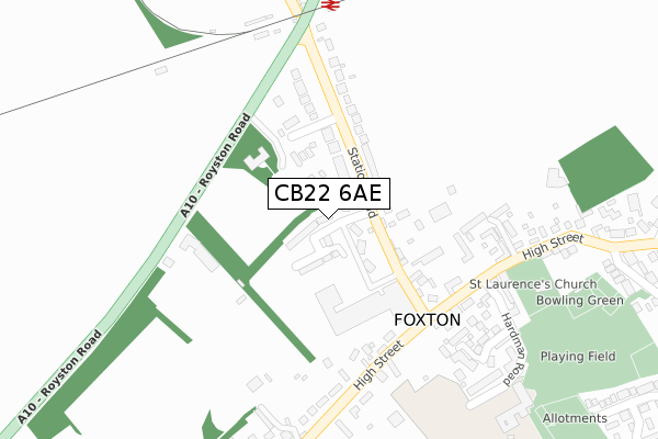 CB22 6AE map - large scale - OS Open Zoomstack (Ordnance Survey)