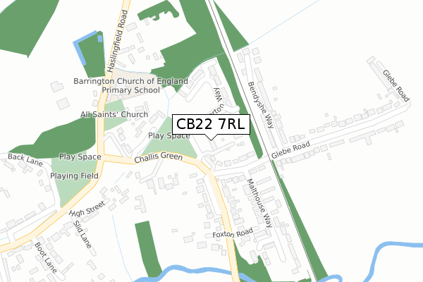 CB22 7RL map - large scale - OS Open Zoomstack (Ordnance Survey)