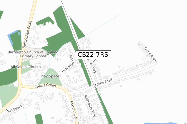 CB22 7RS map - large scale - OS Open Zoomstack (Ordnance Survey)
