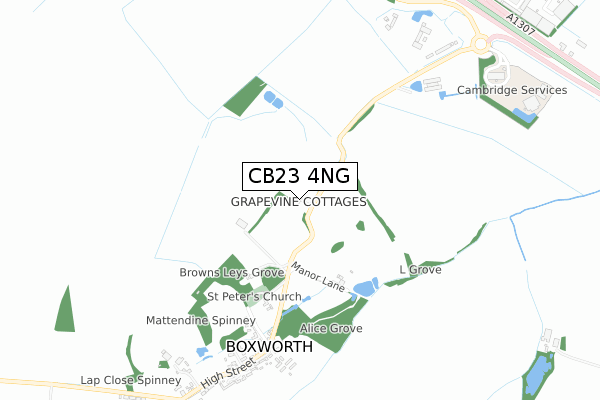 CB23 4NG map - small scale - OS Open Zoomstack (Ordnance Survey)
