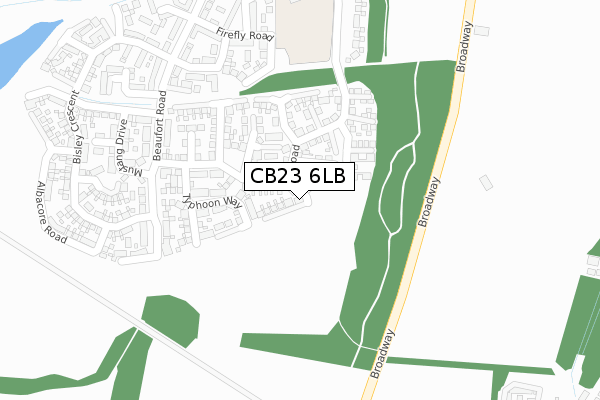 CB23 6LB map - large scale - OS Open Zoomstack (Ordnance Survey)