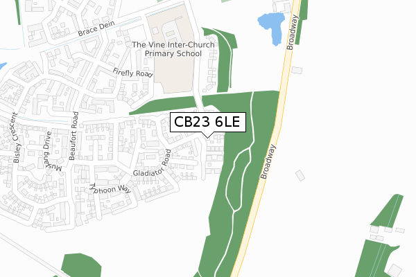 CB23 6LE map - large scale - OS Open Zoomstack (Ordnance Survey)