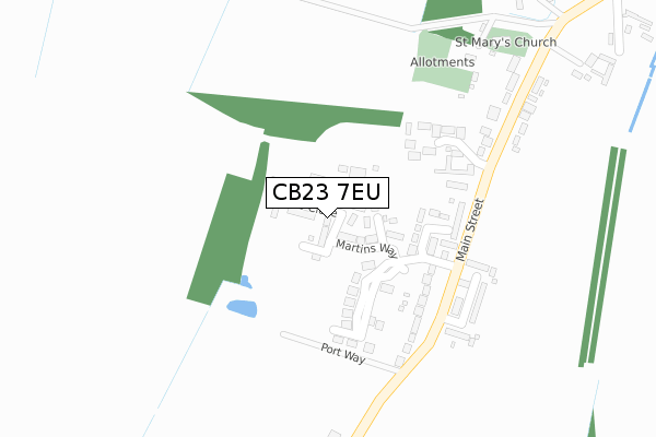 CB23 7EU map - large scale - OS Open Zoomstack (Ordnance Survey)