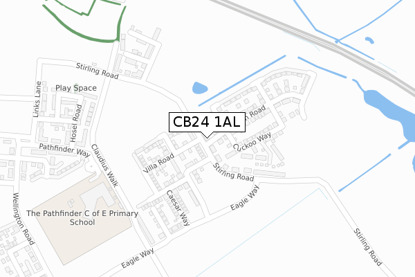 CB24 1AL map - large scale - OS Open Zoomstack (Ordnance Survey)