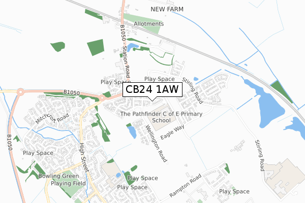 CB24 1AW map - small scale - OS Open Zoomstack (Ordnance Survey) CB24 1AW map - small scale - OS Open Zoomstack (Ordnance Survey)