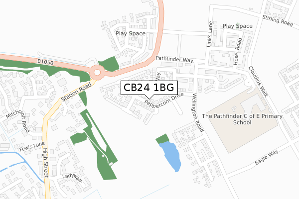 CB24 1BG map - large scale - OS Open Zoomstack (Ordnance Survey) CB24 1BG map - large scale - OS Open Zoomstack (Ordnance Survey)