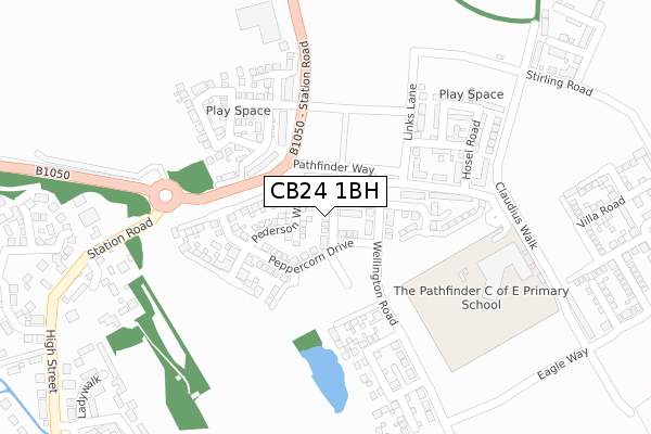 CB24 1BH map - large scale - OS Open Zoomstack (Ordnance Survey) CB24 1BH map - large scale - OS Open Zoomstack (Ordnance Survey)
